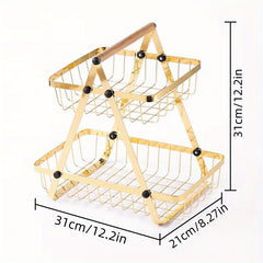 Metal Vegetable and Fruit Storage Rack for Kitchen and Living Room