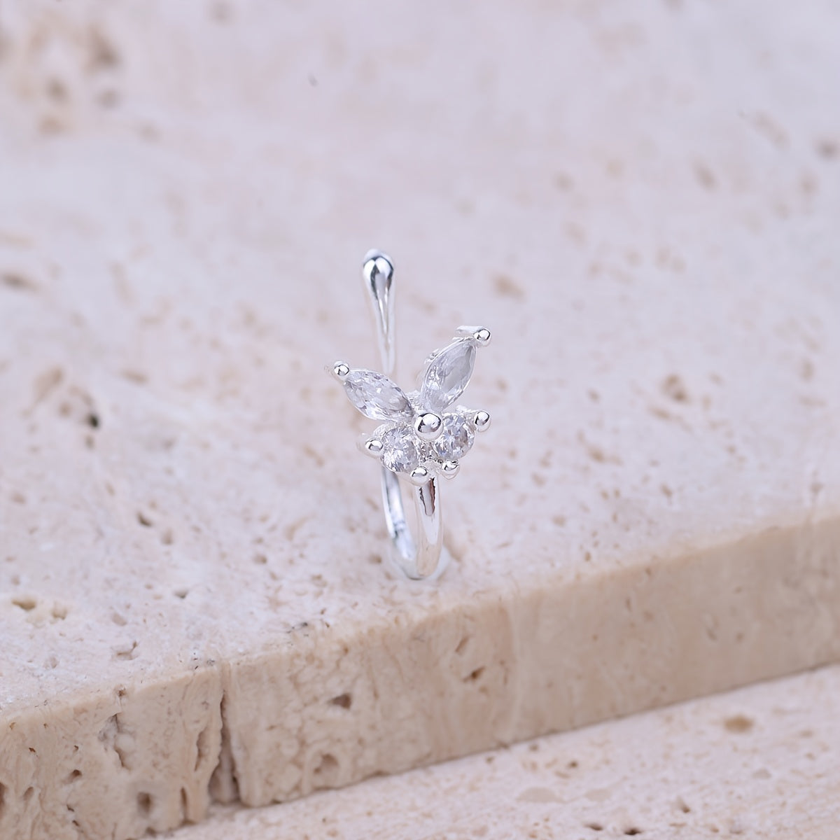 Glamor Zircon Butterfly Nose Ring Women's Delicate Jewelry Nose Clip