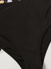  Gradient Glitter Leopard Print Tankini Set