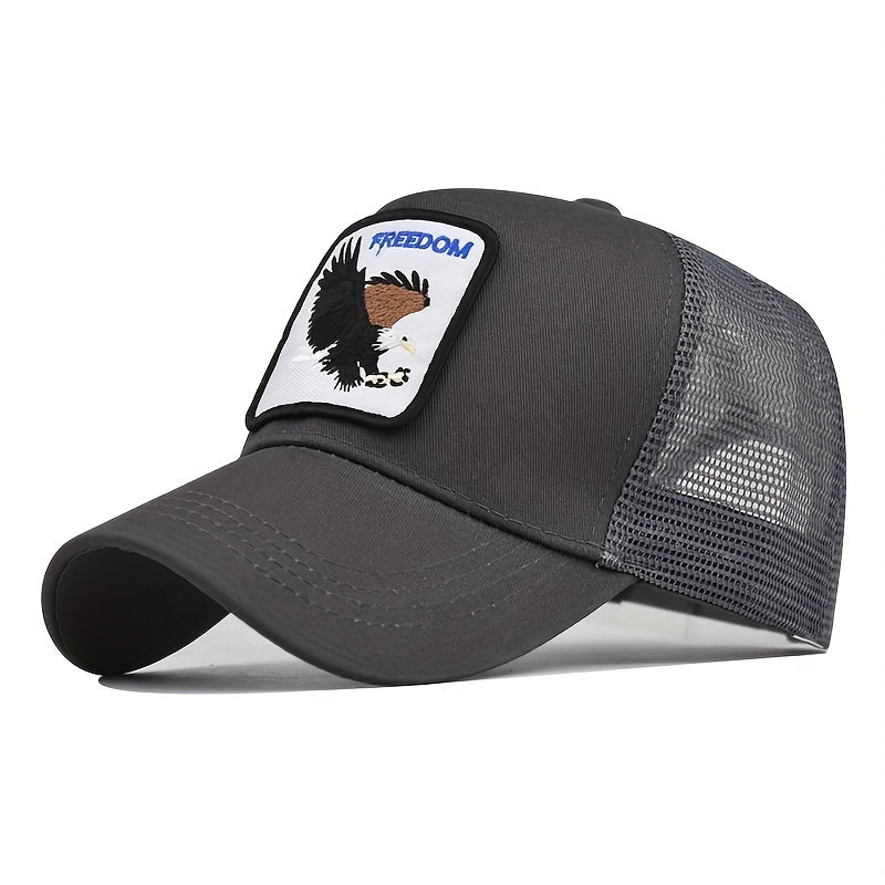 FREEDOM Eagle Trucker Hat Mesh Baseball Cap Adjustable Sunshade Dad Hat