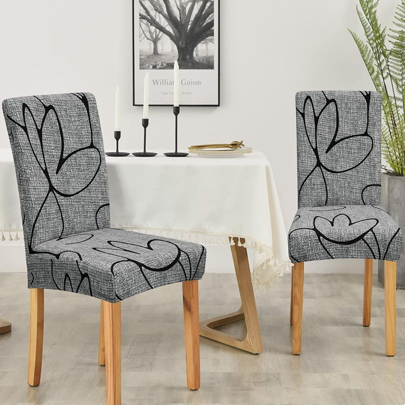 Flower Dining Chair Slipcover Stretching Dustproof