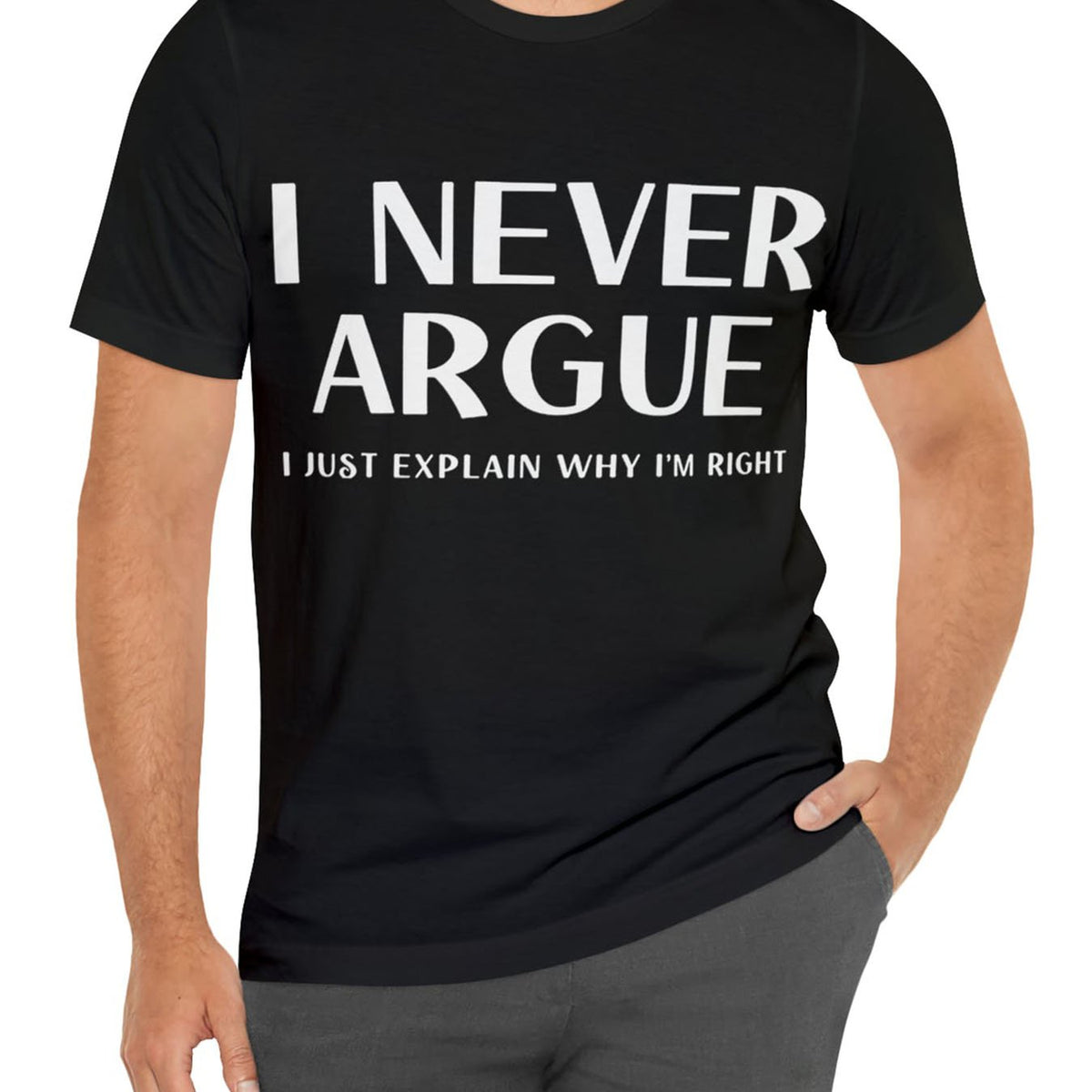 Men's Letter Print T shirt Crew Neck Tee