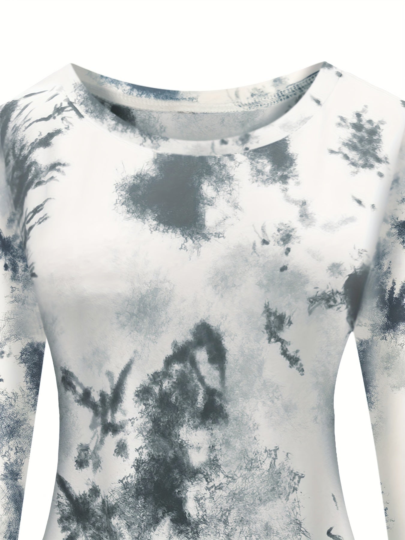  Tie Dye Long Sleeve Casual Dress