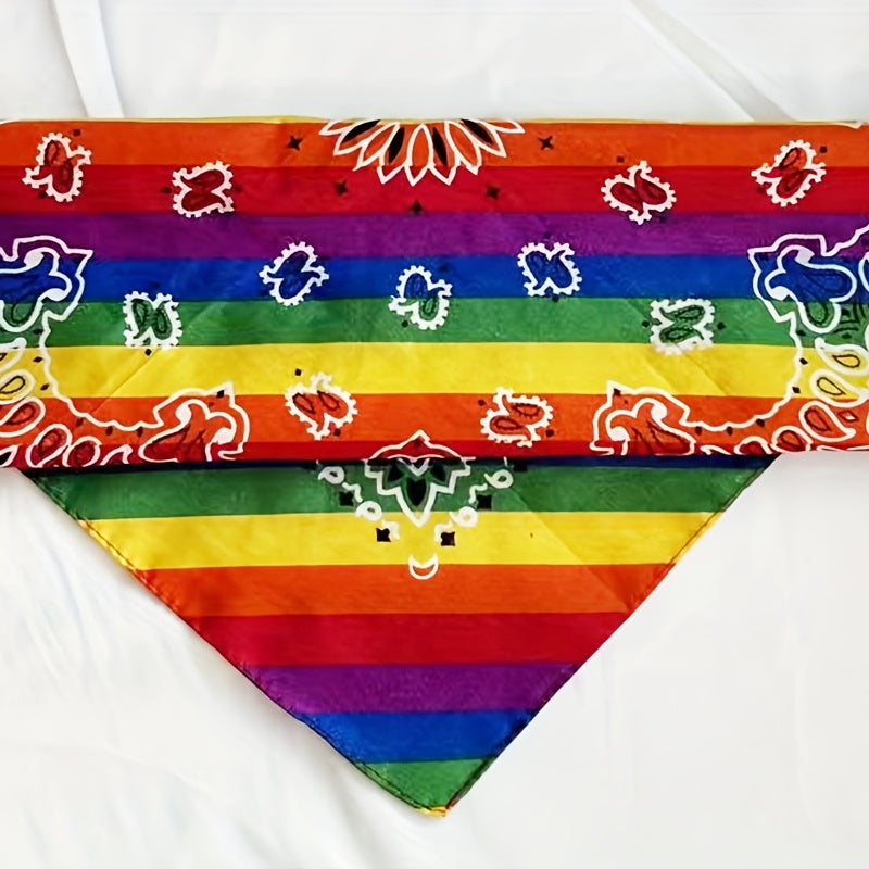 Iridescent Paisley Print Bandana Hip Hop Square Scarf