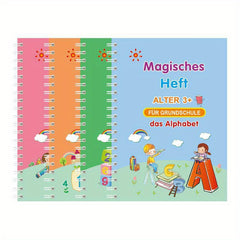 German Preschool Tracing Workbook with Colorful Alphabet and Numbers