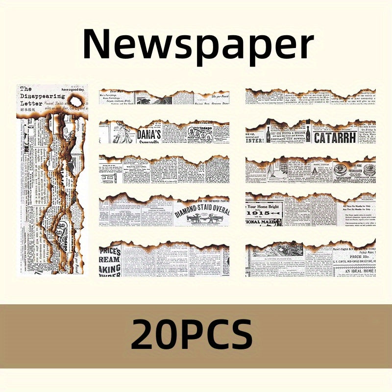 20pcs Renaissance Newspaper Stickers DIY Decorative Journal Scrapbook