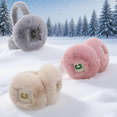 Women's Faux Fur Earmuffs with G Patch Winter Warmth