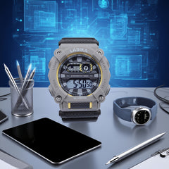 Youth Sport Watch Digital Display Alarm Stopwatch Yellow