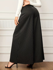 Stripe Print Wide Leg Pants Casual Loose Pants