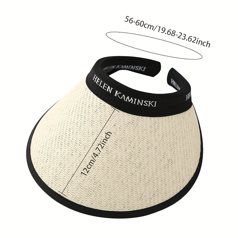 Straw Visor Hats Summer Sunscreen Travel Beach Hats UV Protection Sun Hats