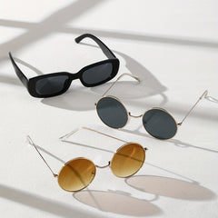 3 Pairs Round Frame Casual Sunglasses UV Protection
