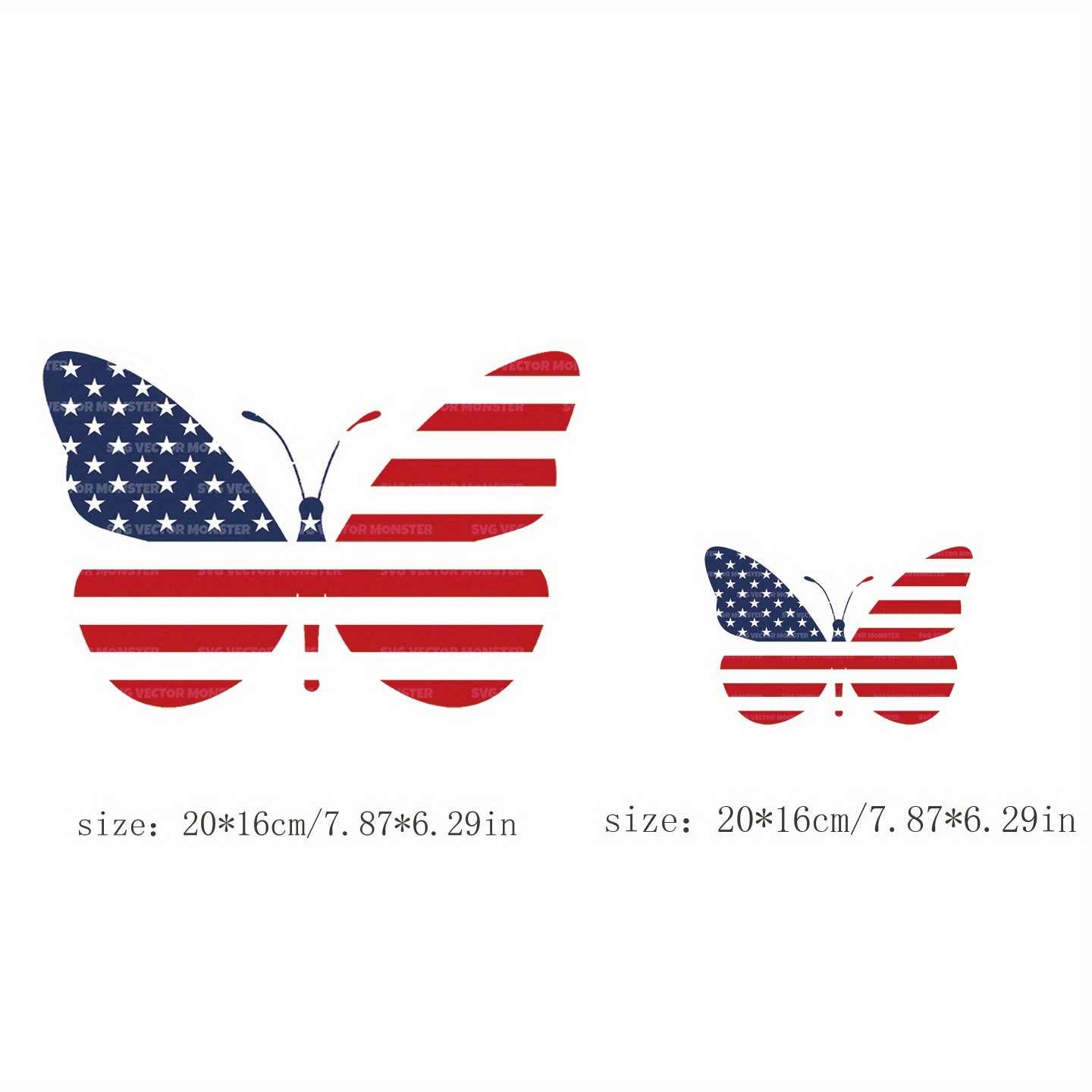 National Flag Butterfly Iron On Patches For Clothing Pillow Bag Printing Sticker