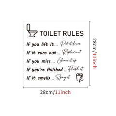Waterproof Toilet Decorative Sticker 11 Inches Self Adhesive Vinyl Shower Decal