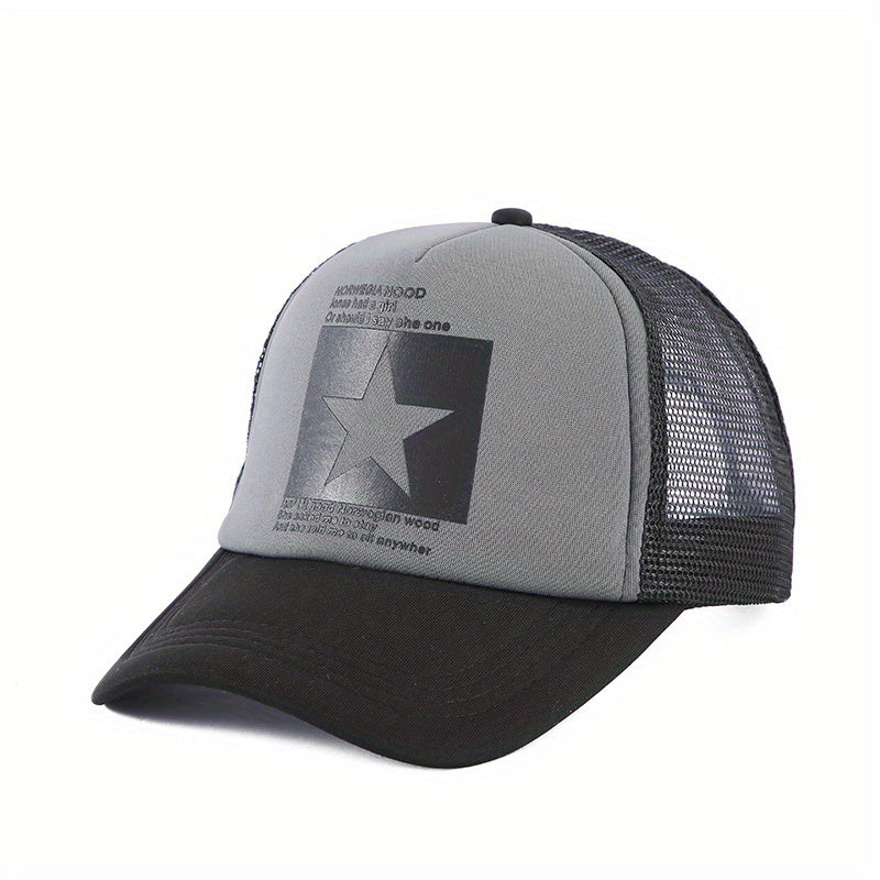 5 Pointed Star Graphic Mesh Baseball Cap Summer Caps