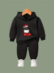 OERYUI 2pcs Kitty & Christmas Hoodies Pants Set For Kids Spring Fall Sports