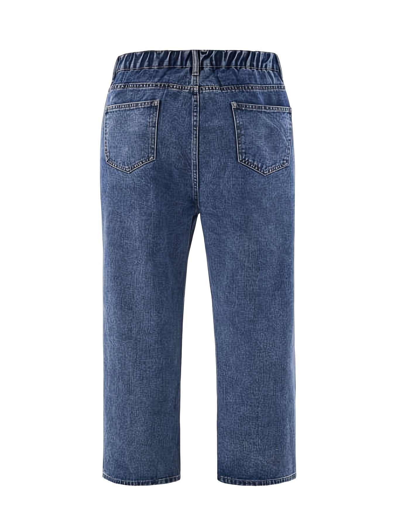 Women's Plus High Rise Straight Leg Jeans Loose Fit Denim Pants