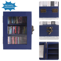 60pcs Tiny Wooden Books Set with Mini Bookshelf, Anxiety Relief Fidget Toy