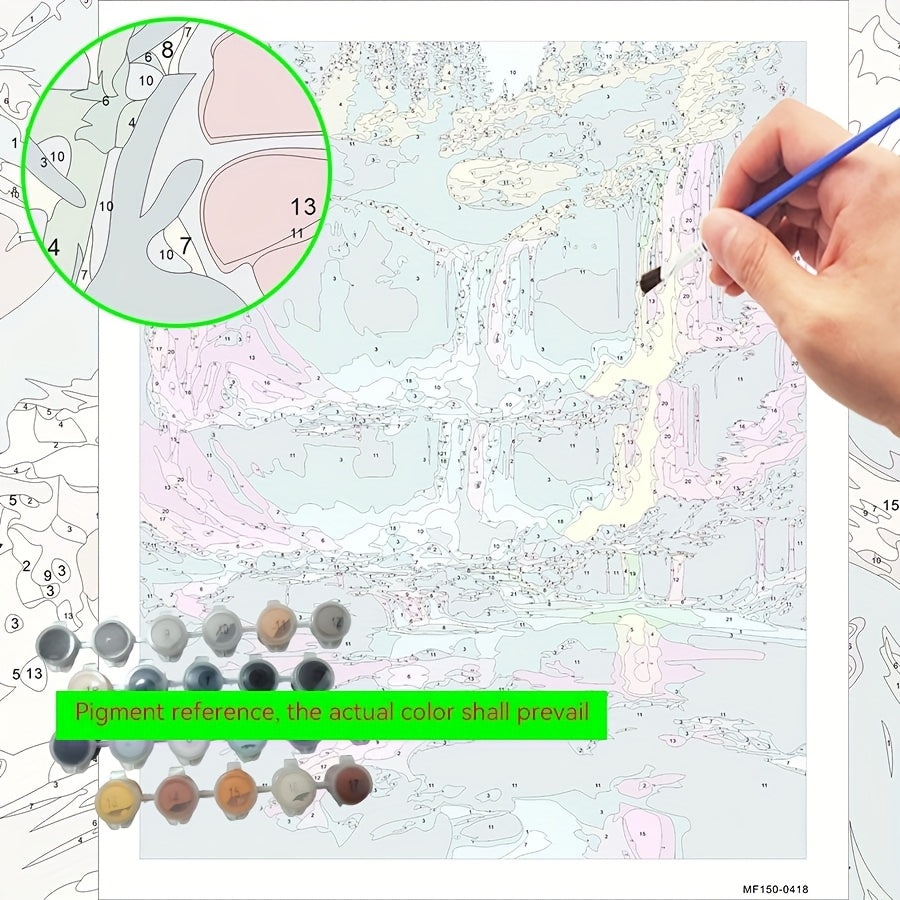 DIY Paint by Numbers Kit - Colorful Waterfall - Beginners