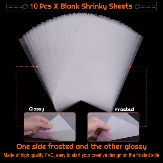 10Pcs Shrink Art Paper for Unique Crafts and Accessories