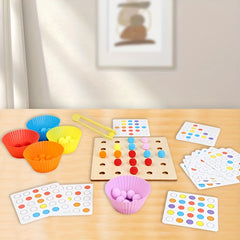 Colorful Pom Pom Bead Toys for Children - Educational Play Set
