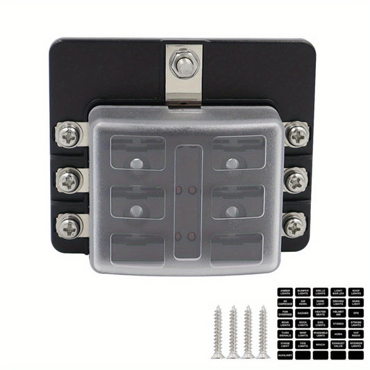 6 8 10 12 Way Fuse Box Holder LED Indicator Car Marine Caravan