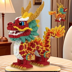 Chinese Dragon 3D Building Set Poly Model Decoration Holiday Seasonal Display