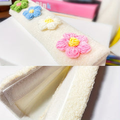 2pcs Car Seat Belt Cover Hyuna Flower Plush Shoulder Protector