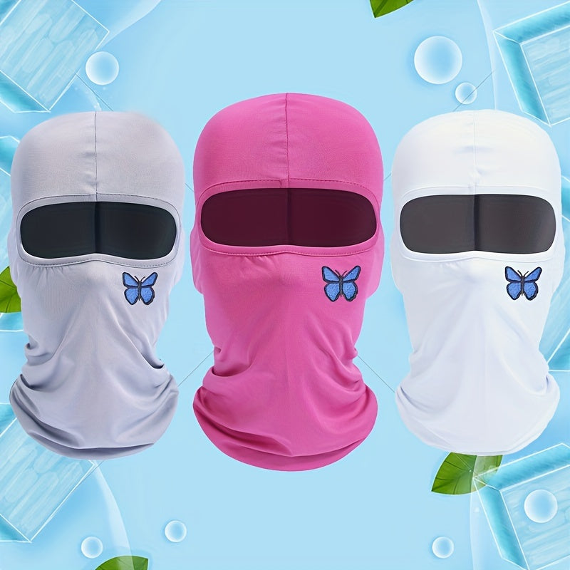 Butterfly Print Cycling Pullover Hat Ice Silk Breathable Sunscreen Mask