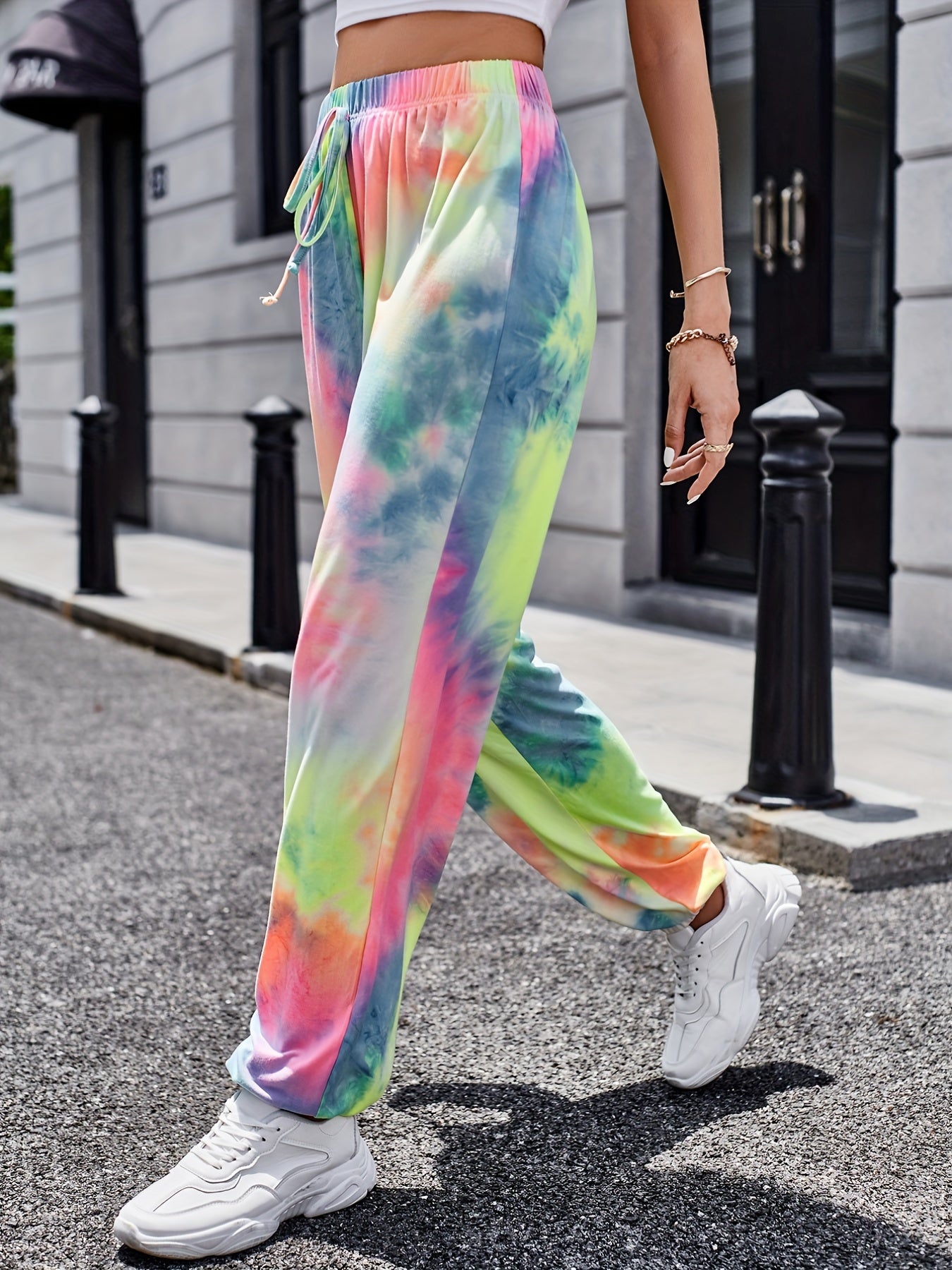 Colorful Tie Dye Harem Pants Loose Drawstring Casual