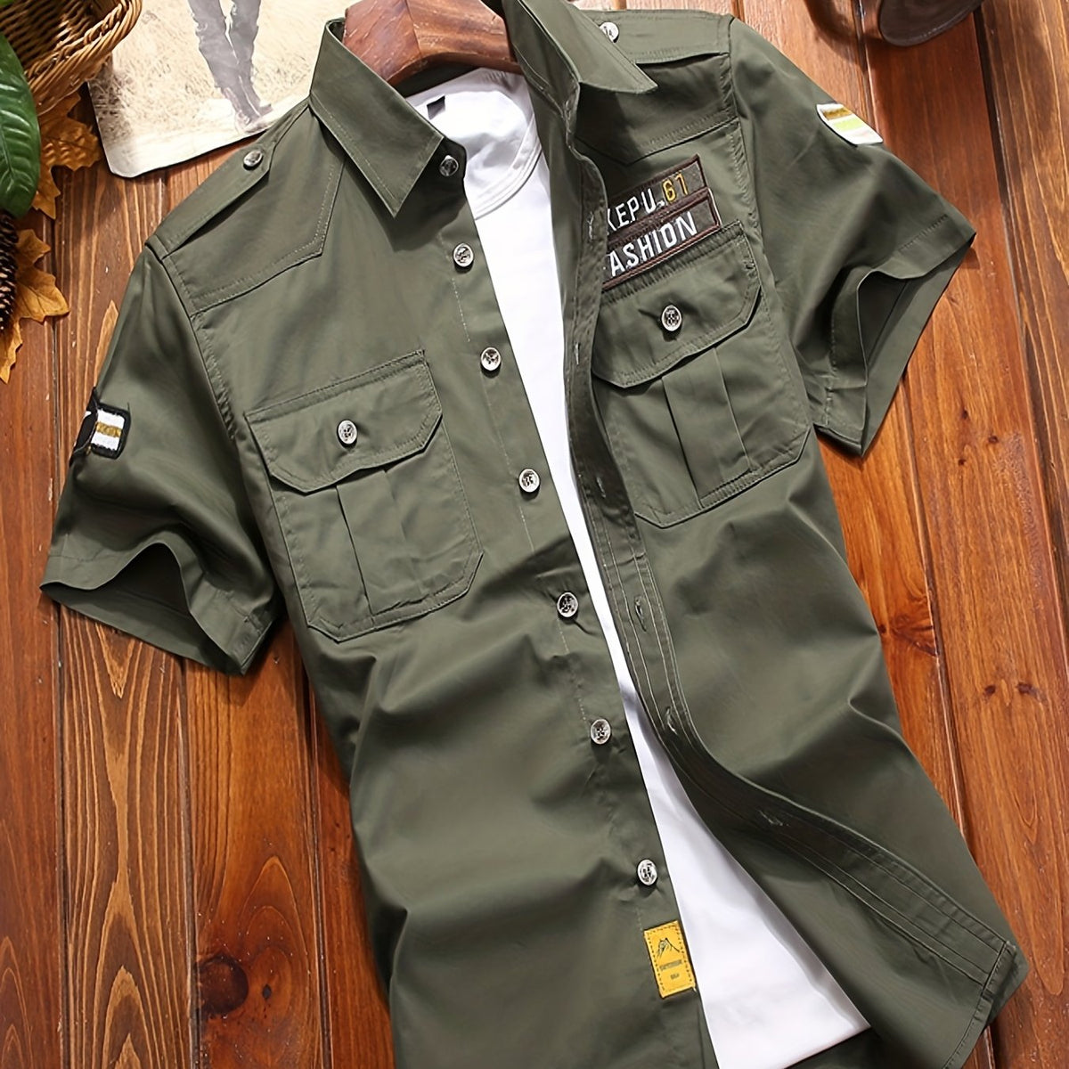 Men's Cotton Slim Fit Short Sleeve Shirt