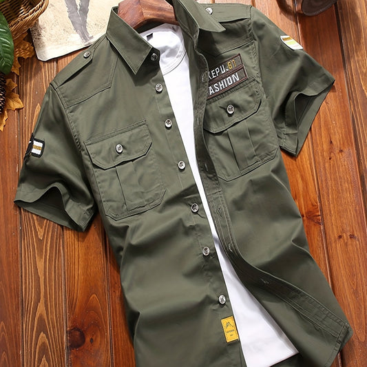 Men's Cotton Slim Fit Short Sleeve Shirt