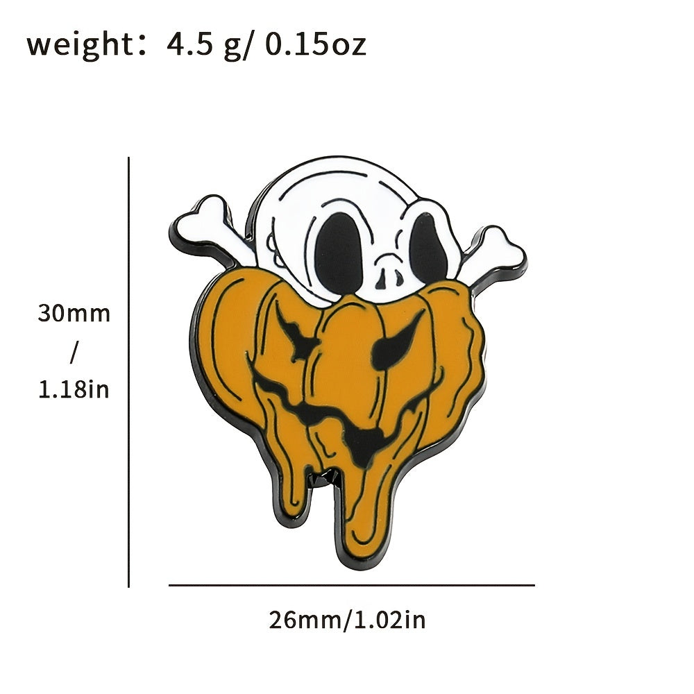 Colorful Casual Ghost Skull Gothic Brooch