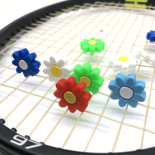 2pcs Flower Tennis Vibration Dampener Silicone Petal Racket Shock Absorbers