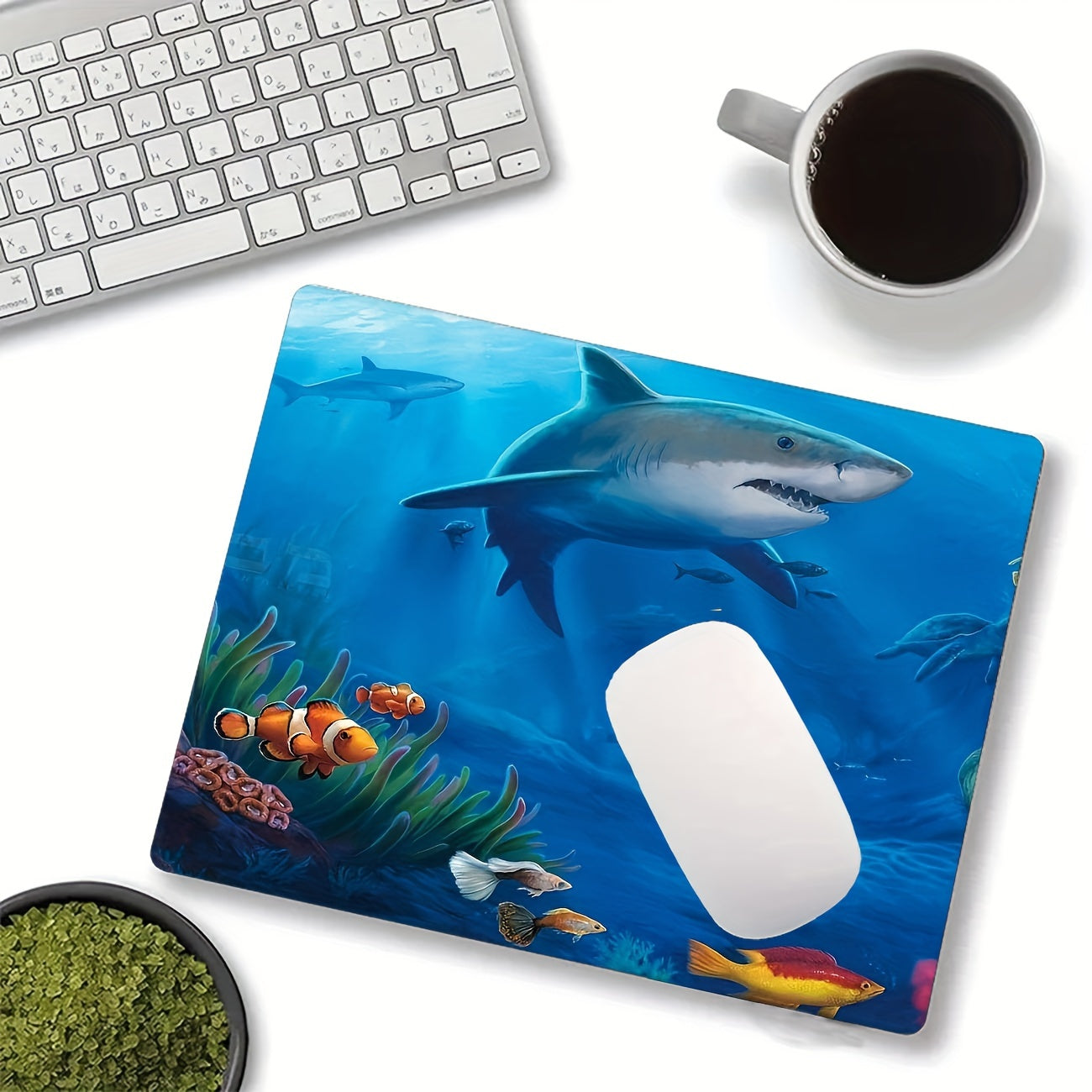 Under Sea Fish Sharks Mouse Pad Non Slip Rubber