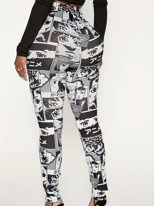  Women's Cartoon Print Leggings