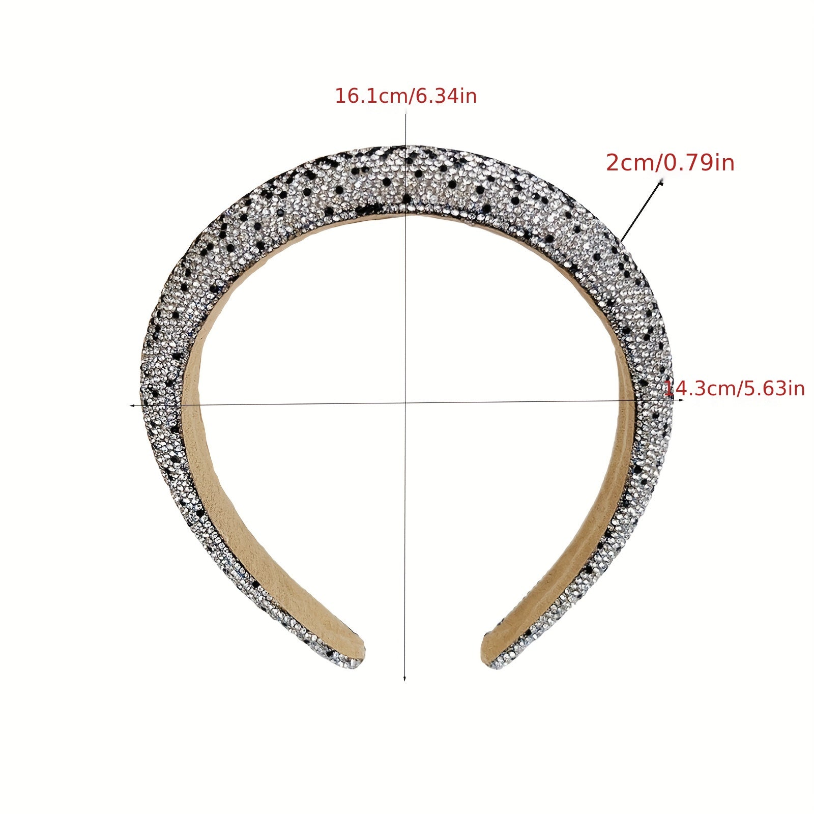 Glitter Headband Rhinestone Hair Band Wide Head Hoop Women Girls Accessories