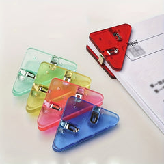 10pcs Triangle Transparent File Edge Clip Office School Supplies