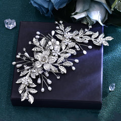Bridal Flower-Shaped Hair Comb for Weddings