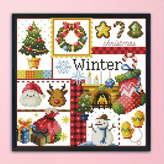 Four Seasons Stamped Cross Stitch Kit 14CT DIY Needlework Decor