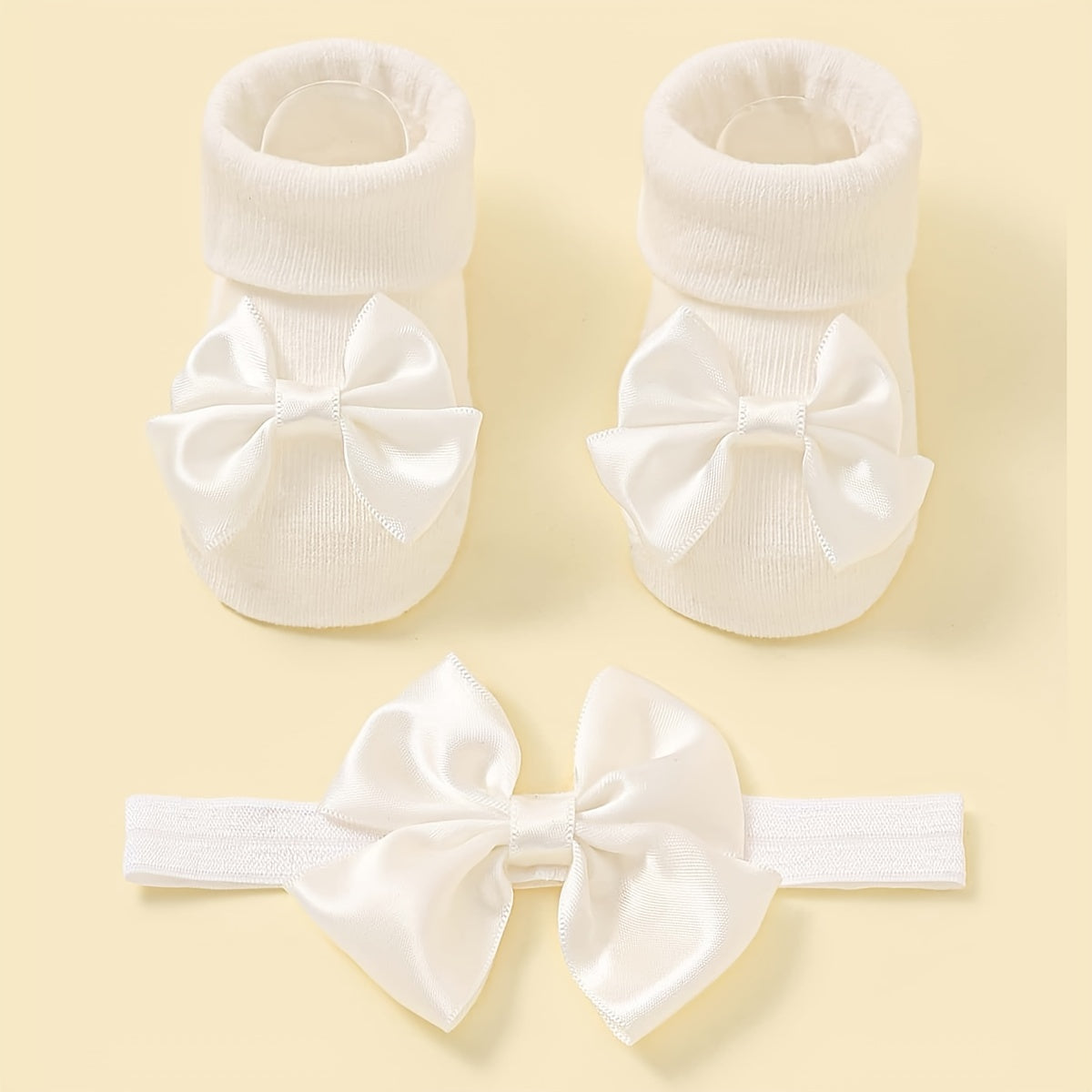 Baby Girls Bow Headband & Socks Gift Set