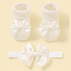 Baby Girls Bow Headband & Socks Gift Set