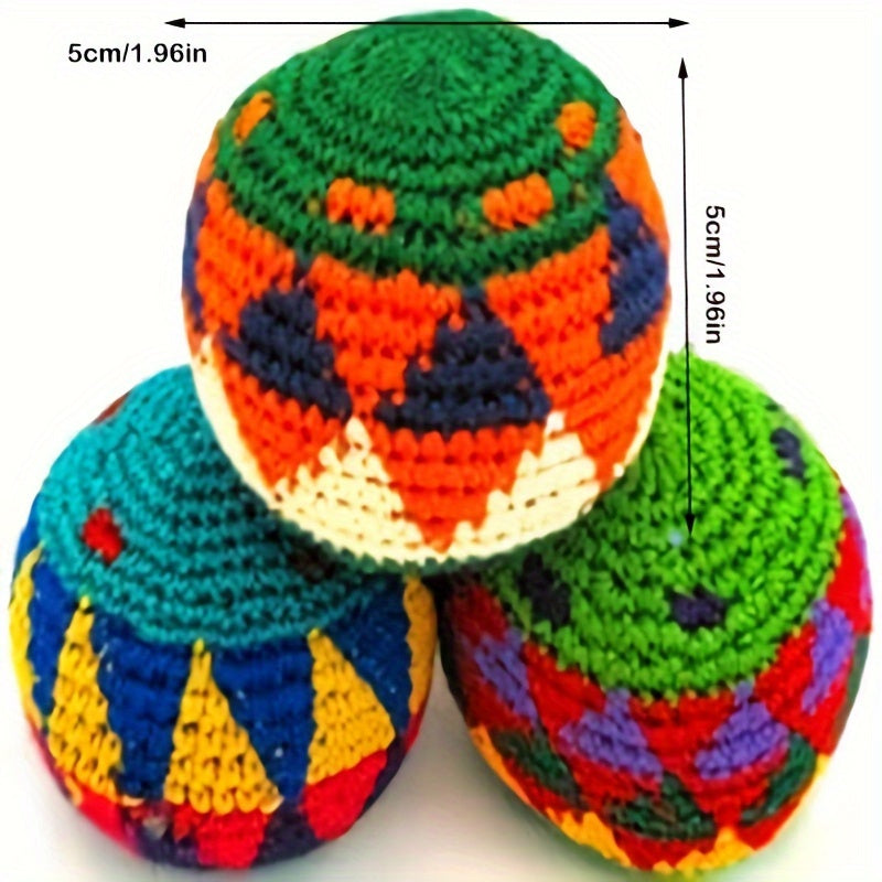 2pcs Crochet Geometric Pattern Sandbags Indoor & Outdoor Toys