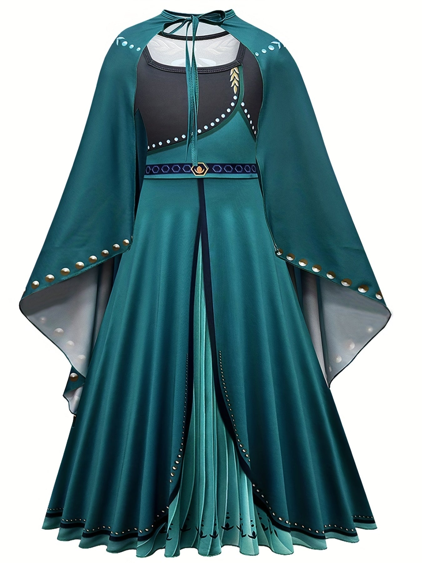 Toddler Girls Square Neck Dress With Cape Costume