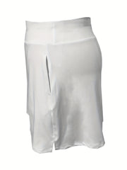  Solid Stretch Tennis Skort With Pockets