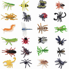 24pcs Small Insect Toys Model Mini Spider Ladybug Beetle Scorpion Butterfly