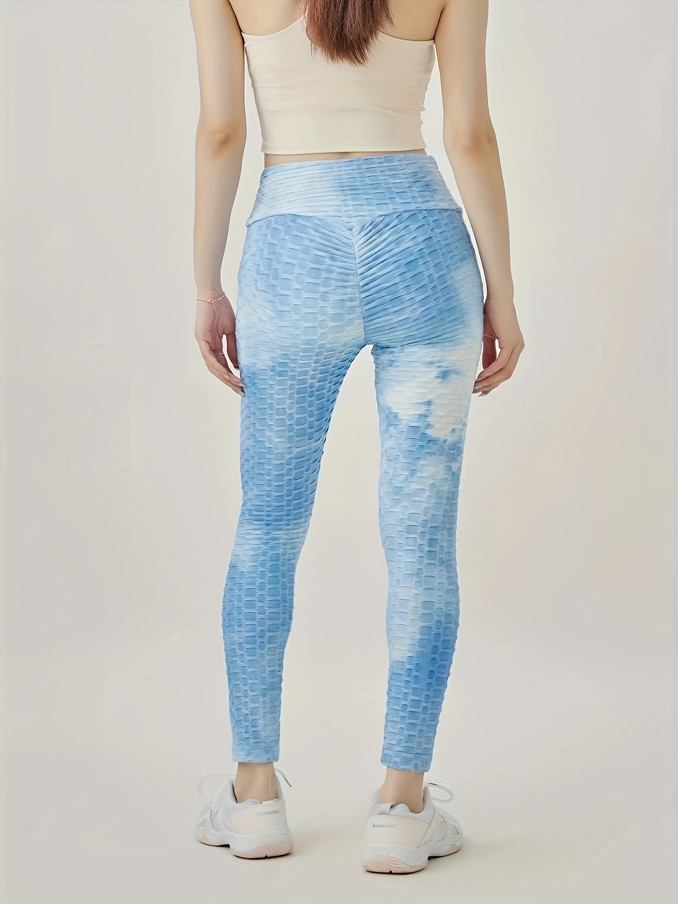  Tie Dye Ruched Hip Lifting Yoga Leggings