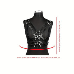 Adjustable Punk Waist Belt Harness Gothic Hollow PU Leather Body Chest