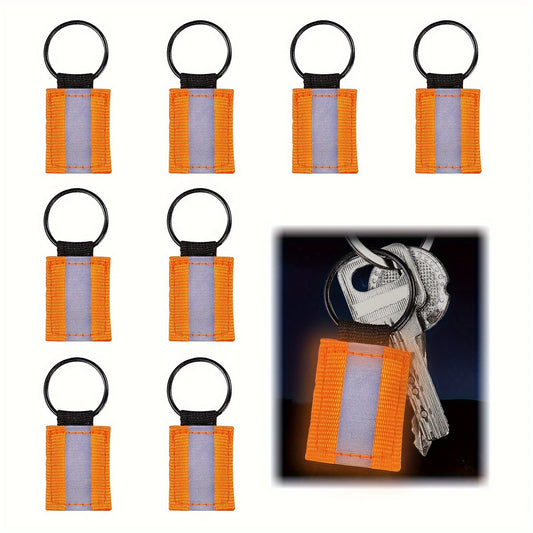 8pcs Reflective Key Chain High Visibility Backpack Zipper Pendants
