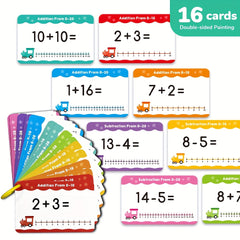 Math Cards Flashcards Set with 2 Pens - Educational Learning Tools