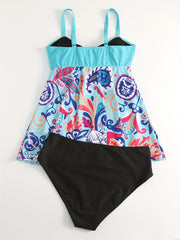  Vacay Tankini Set- Floral Bow Knot Top & Underwear 2 Piece